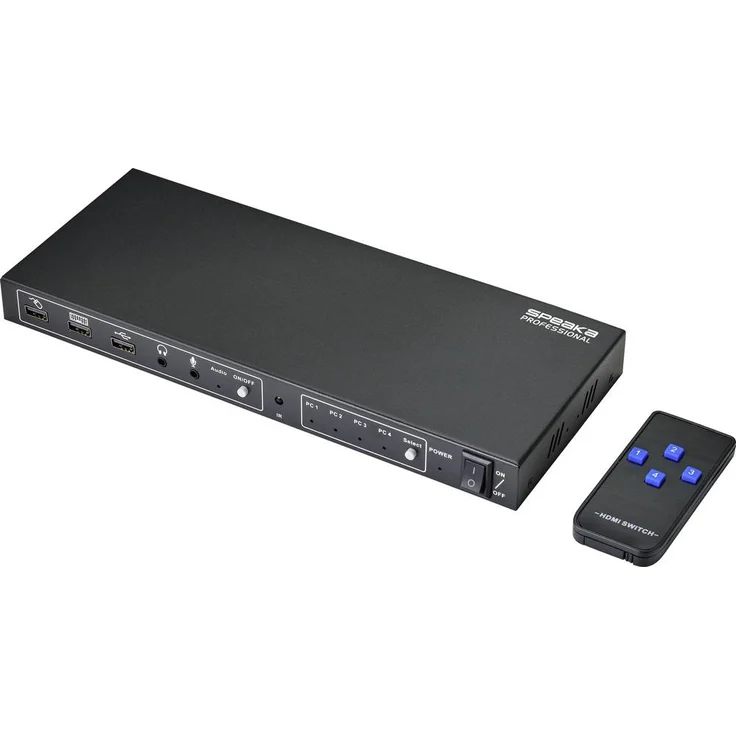 Renkforce 4 Port KVM-Umschalter HDMI, USB, 3840 x 2160 Pixel, 4096 x 2160 Pixel