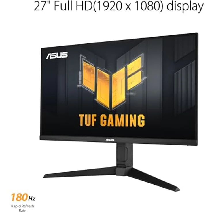 ASUS TUF Gaming VG279QL3A - 27 Zoll Full HD Monitor - 180 Hz, 1ms GtG, FreeSync, Adaptive-Sync, ELMB Sync, DisplayHDR 400 - Fast-IPS Panel, 16:9, 1920x1080, DisplayPort, HDMI, ergonomisch, Speaker - Schwarz – Bild 3