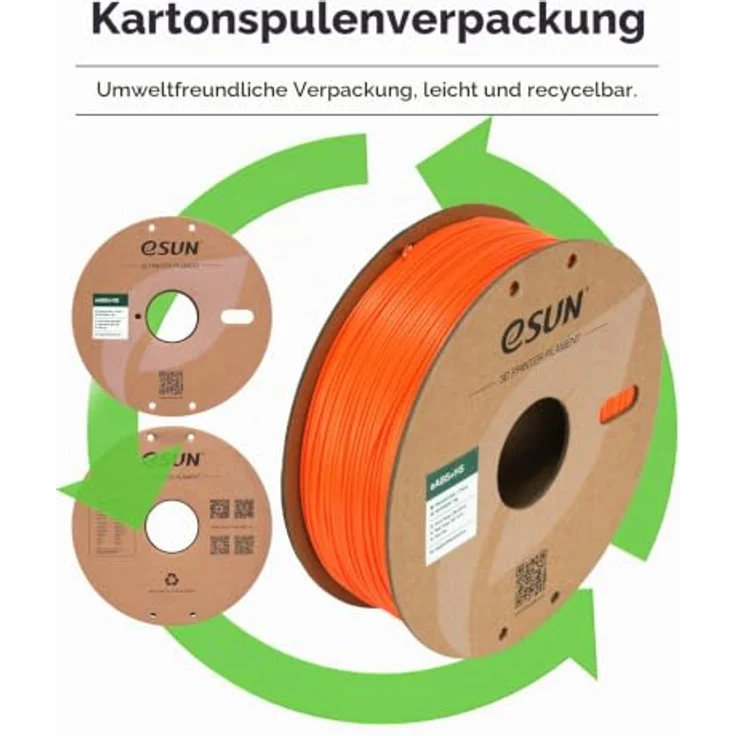 eSUN ABS+ Filament 1.75mm, Hochgeschwindigkeits 3D Drucker Filament mit Maßgenauigkeit +/- 0.03mm, 1KG Spule, Wärmebeständig, Orange – Bild 5