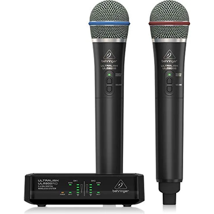 Behringer ULM302MIC, Wireless Dual-Channel Mikrofon-Set mit 2 Handmikrofonen, schwarz
