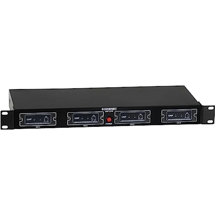 McGrey UHF-2V2I Quad Funk Mikrofon Set mit 50m Reichweite (Wireless Komplettset schwarz, 4-Kanal UHF-Funkmikrofon-Set mit 2 Handmikrofonen, 2 Lavaliermikrofonen, Taschensender) – Bild 2