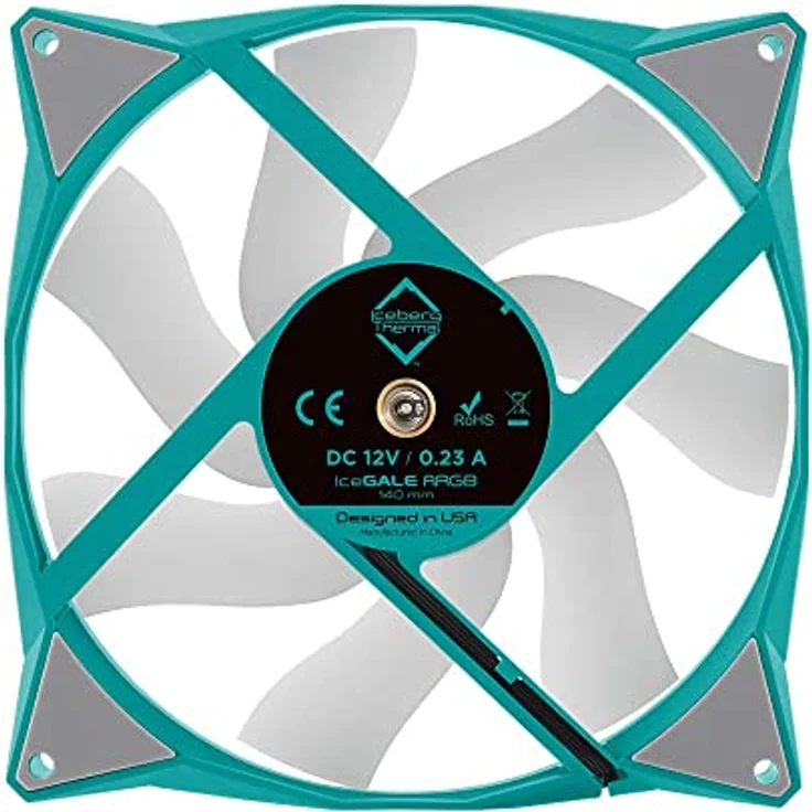 Iceberg Thermal IceGALE Adressable RGB 140 mm PWM Dual Kugellager ARGB Gehäuselüfter, Blaugrün – Bild 4
