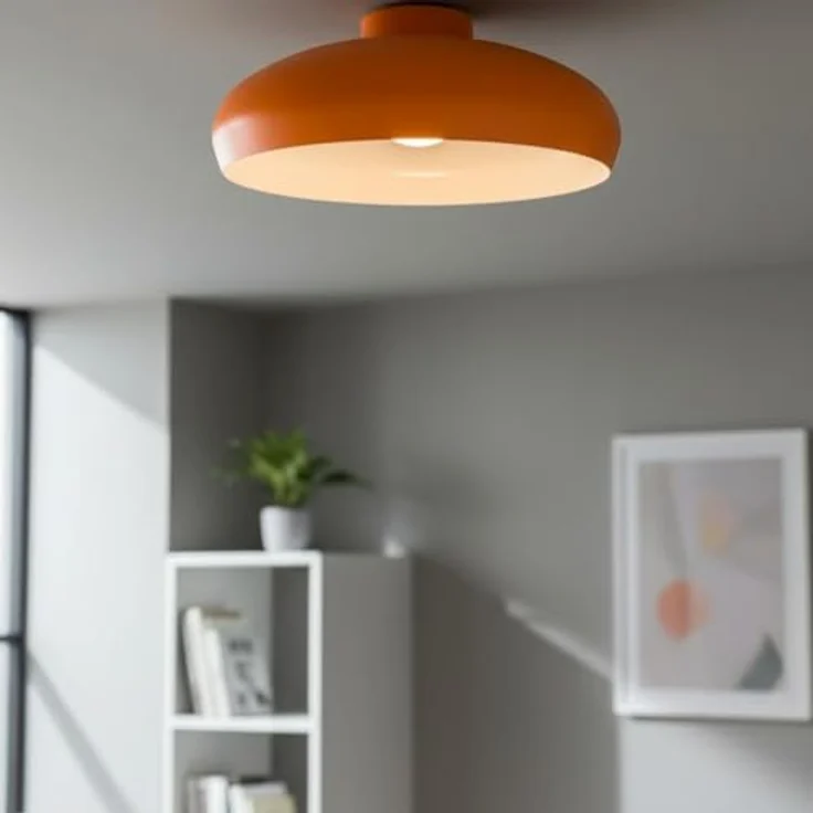 bamyum Deckenlampe Orange Weiß Androa Ø40 cm 1 flammig E27 Vintage Retro Schlafzimmer – Bild 6