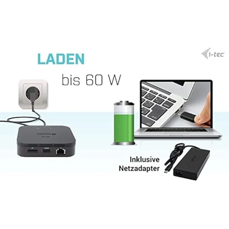 iTEC Usb-C Hdmi+2X Dp Charger Dock Pd 100W 112W, Schwarz, 4K/30Hz Monitore, 100W Power Delivery – Bild 8