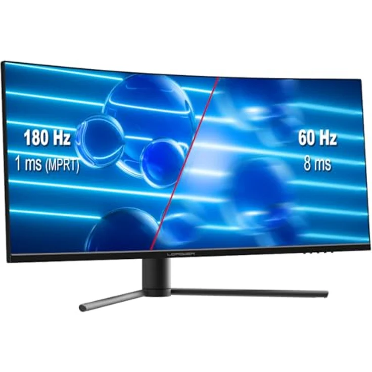 LC-POWER LC-M34-UWQHD-180-C 34 Zoll UWQHD Ultrawide Curved Monitor, 3440 x 1440, 180 Hz, 1 ms MPRT, HDR 400, VA Panel, Schwarz – Bild 4