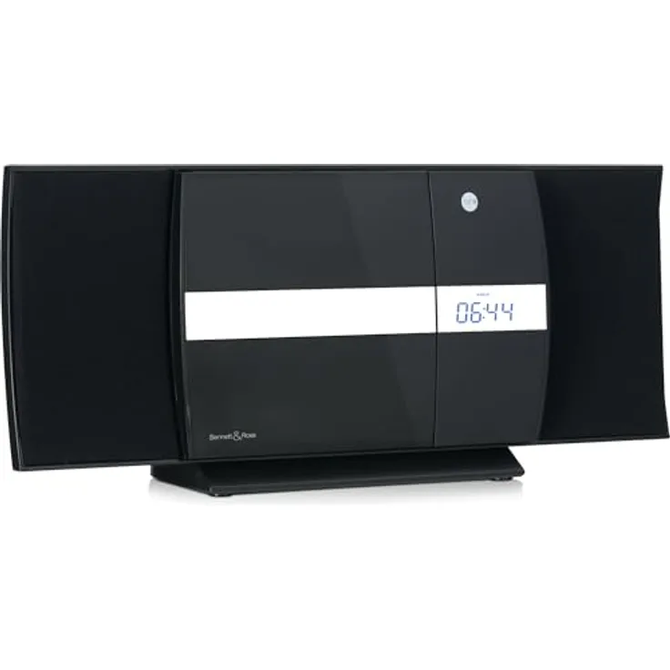 Bennett & Ross Ålesund Vertikal Stereoanlage - HiFi Microanlage mit CD-Player, MP3, UKW-Funktion, USB und Bluetooth mit NFC - Fernbedienung - Schwarz