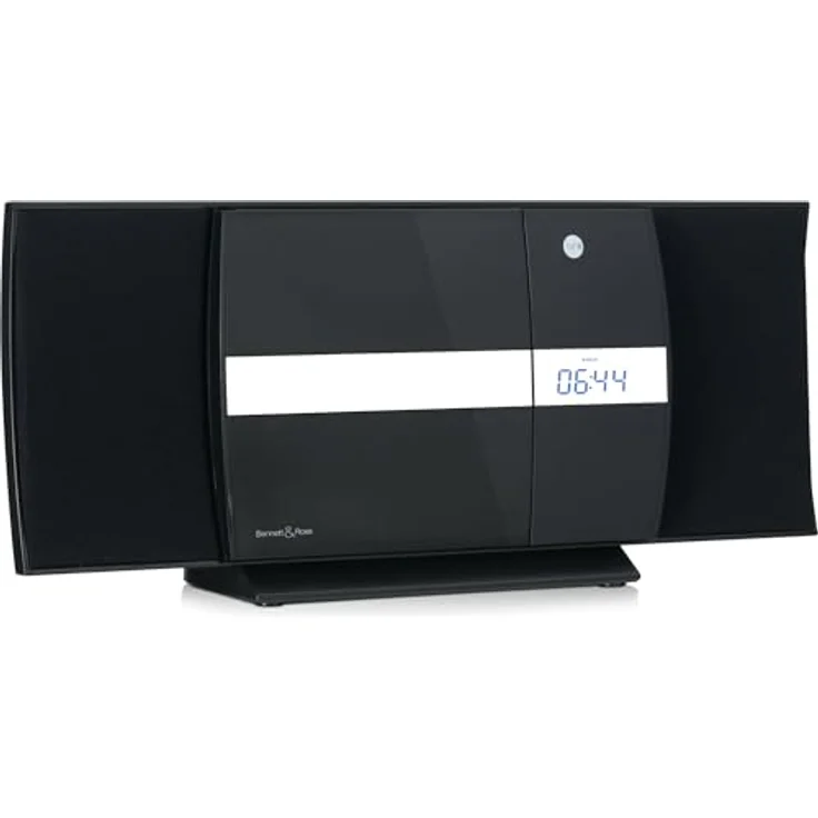 Bennett & Ross Ålesund Vertikal Stereoanlage - HiFi Microanlage mit CD-Player, MP3, UKW-Funktion, USB und Bluetooth mit NFC - Fernbedienung - Schwarz – Bild 1