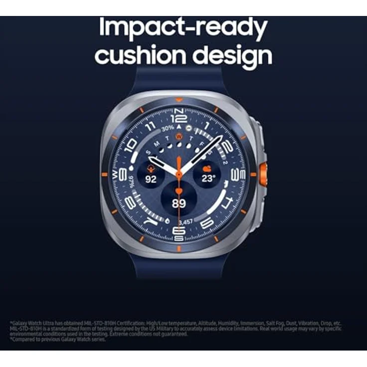 Samsung Galaxy Watch Ultra (2025), AI-Smartwatch mit Titangehäuse, 47 mm, LTE, Marine Band, kissenförmiges Design, Titanblau, 10 ATM wasserdicht – Bild 4