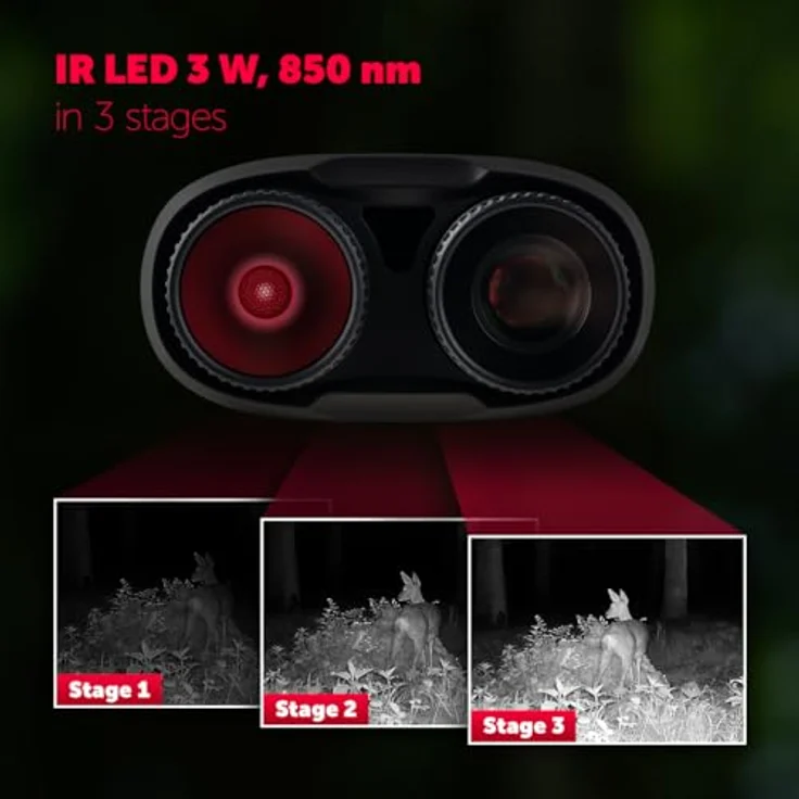 DÖRR Jagdfernglas, 40MP Fotos, 2.5K QHD Videos, 8-facher Zoom, 300 Meter Reichweite, Infrarot-Nachtsicht, Speicherkarte erforderlich – Bild 3