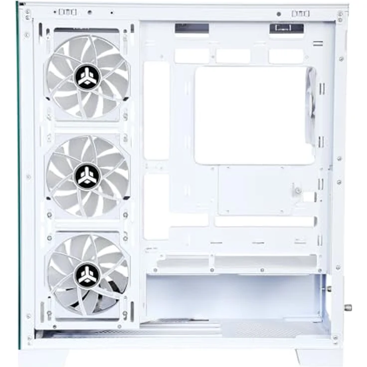 Itek Gehäuse SHOWBUI 45W - Gaming-Tower, ATX, 4 x 12 cm ARGB-Lüfter, 2 x USB3, Typ C, Seite und Vorderseite aus gehärtetem Glas, Weiße Ausgabe - iTek Gaming-Tower mit hochwertigen Abmessungen, langlebig und flexible Gestaltung – Bild 4