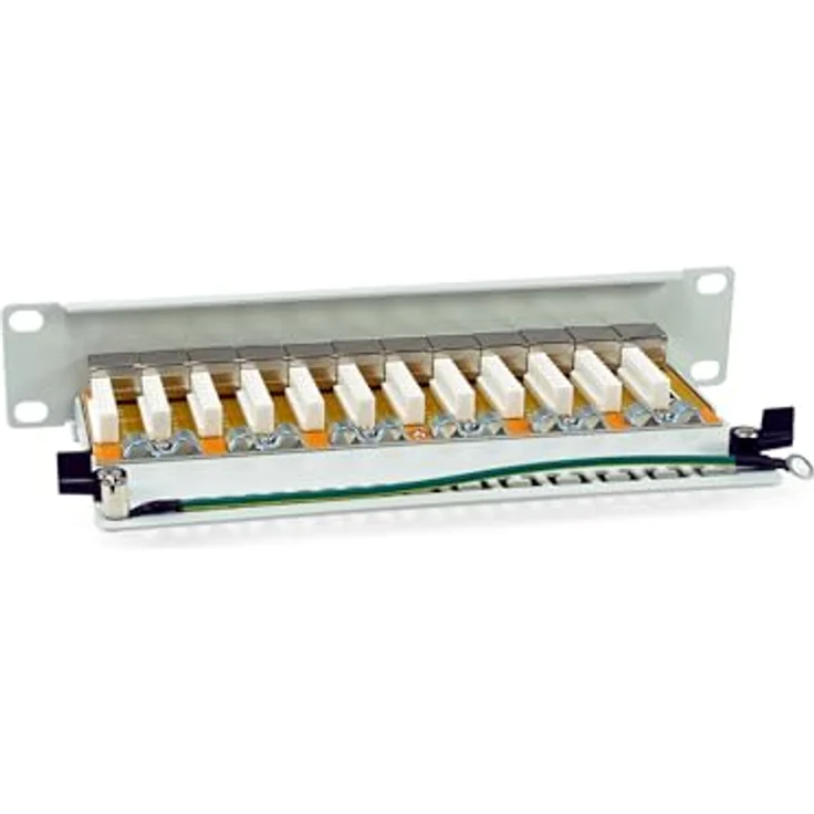 Equip 326523 12-Port Cat.6A geschirmtes Patchpanel, 10", Lichtgrau, bis zu 500 MHz, 10GBase-T, 1HE – Bild 3