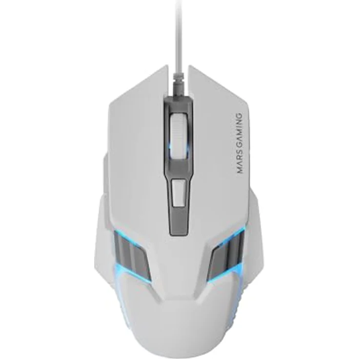Mars Gaming MM024, RGB Gaming Maus mit optischem Sensor 4000 DPI, Huano Mechanischen Switches, RGB Flow Beleuchtung, On-the-Fly DPI Einstellung 1200/2400/3200/4000 DPI, multiplattform kompatibel, Weiß – Bild 1