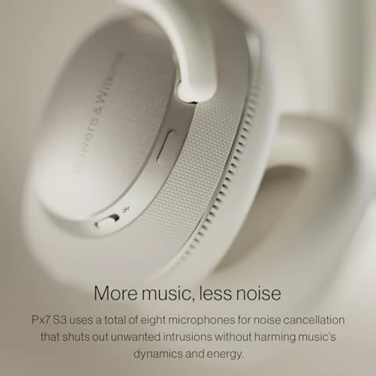 Bowers & Wilkins Px7 S3, Over-Ear-Kopfhörer mit Geräuschunterdrückung, kabellos, aptX™ Lossless, 30 Stunden Akkulaufzeit, 8 Mikrofone - Indigoblau – Bild 3