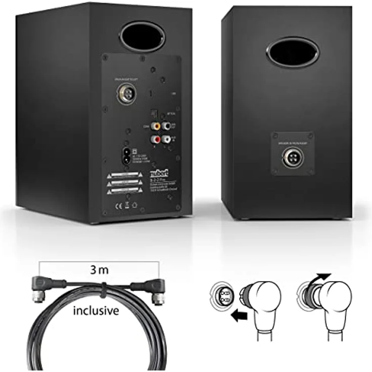 Nubert nuBoxx A-125 pro | Schwarzes Aktivlautsprecherpaar | 2 Stück Kompaktlautsprecher mit USB-C | PC-Lautsprecher mit Bluetooth aptX HD | Für den Schreibtisch | Aktivboxen mit 2 Wege Technik – Bild 3