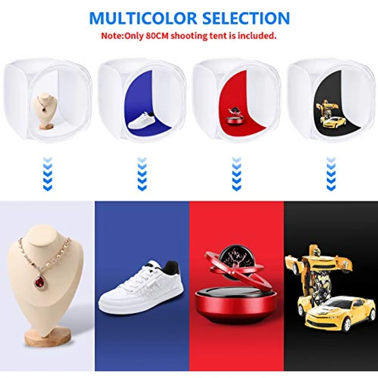Neewer 24x24 Zoll / 60x60 cm Fotostudio Aufnahme Zelt Lichtwürfel Diffusions Soft-Box-Set mit 4x Hintergründe (rot/dunkelblau/schwarz/weiß) für Fotografie - Preisvergleich – Bild 5