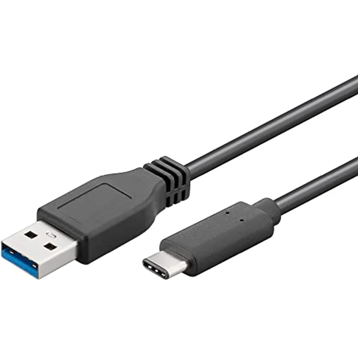 Goobay 67999 SuperSpeed 3.1 USB C -> USB 3.0 (Typ A) Ladekabel, Datenkabel, Unterstützt Charging & Sync, 3-Fach geschirmt, 0,5m, schwarz – Bild 2