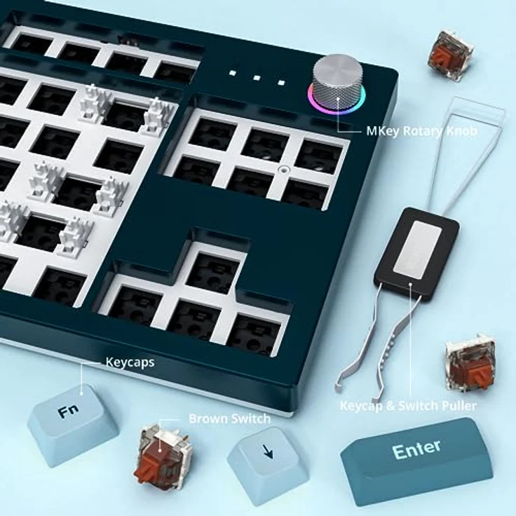 Montech MKey TKL Mechanische Gaming-Tastatur: anpassbare RGB-LED, Premium-MDA-PBT-Tastenkappe, Hot-Swappable Gateron G Brown Pro 2.0 vorgeschmierte Schalter, Osaka Castle Theme, Freiheit (MK87FB) – Bild 5