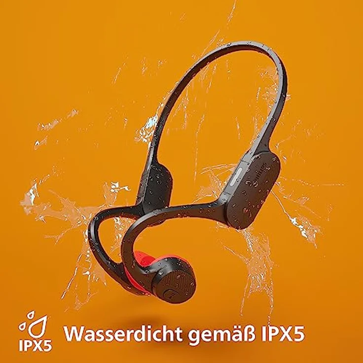 Philips TAA5608BK/00 Kabelloser Open-Ear-Sportkopfhörer|Knochenleitung|Bluetooth LE Audio & LC3|IPX5 wasserbeständig|6 Stunden Wiedergabe|LED-Sicherheitsleuchten|Mikrofon|Tasche|USB-C-Kabel|Schwarz – Bild 5