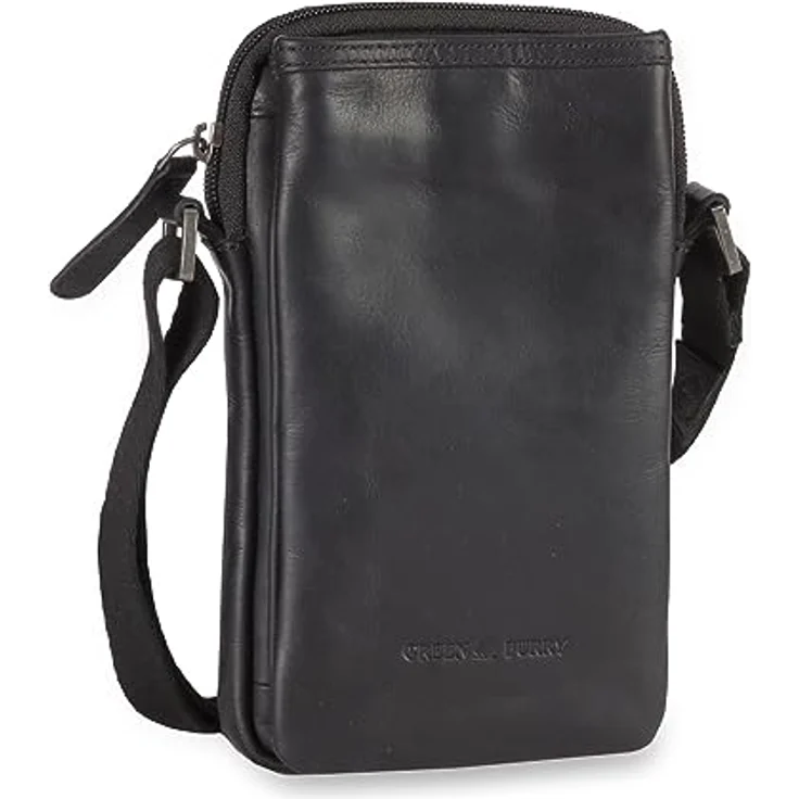 Greenburry Pure Black Handytasche, 100% Leder, schwarz, 11 cm x 3 cm x 20 cm – Bild 1