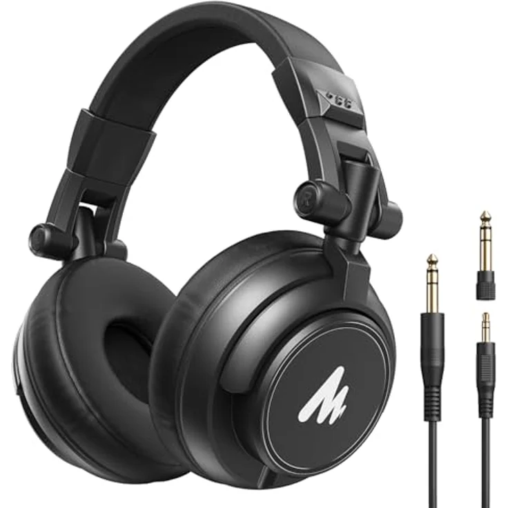 Maono AU-MH601, Kabelgebundene Studio-Kopfhörer mit Noise-Cancelling, Schwarz – Bild 1