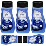 Pufai La Ligne Men 3in1 Duschgel & Shampoo Sport, mit Cooling Effect und Meersalz, vegan, 300 ml, 5 Stück