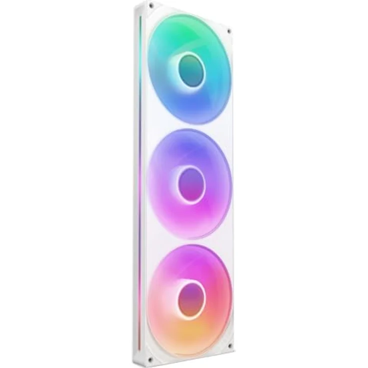 NZXT F420 RGB Core, 420mm Einzelframe-Lüftereinheit mit 3 x 140mm RGB-Lüftern, Geschwindigkeits- und Beleuchtungssteuerung, hohes statisches Druck- und Luftstromdesign, flüssigkeitsdynamische Lager, weiß – Bild 1