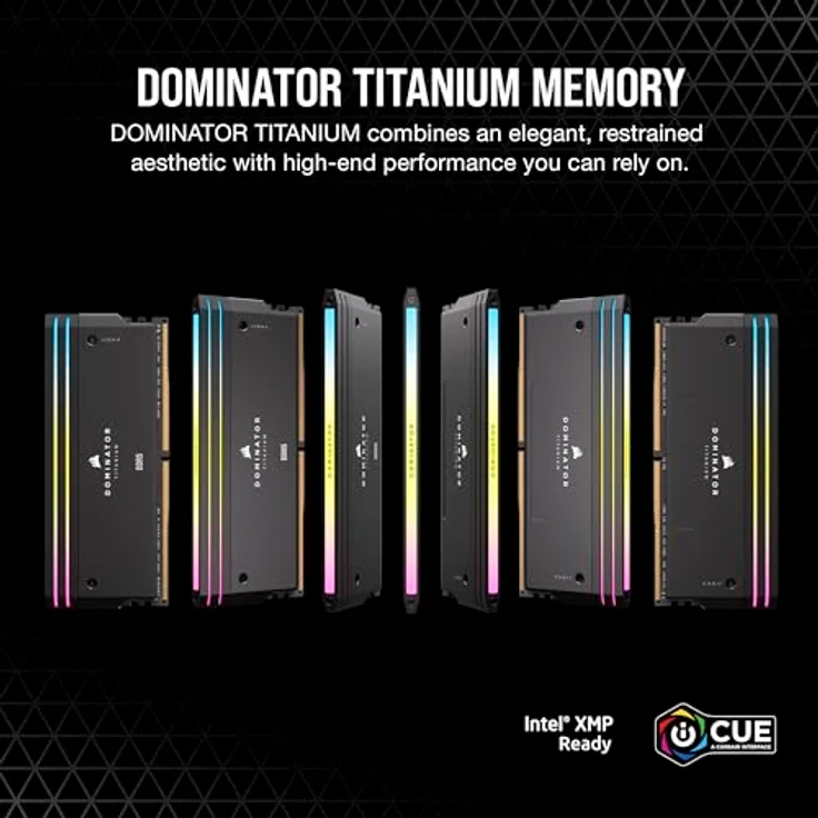CORSAIR Dominator Titanium RGB DDR5 RAM 96GB (2x48GB) DDR5 6400MHz CL32 Intel XMP iCUE-Kompatibler Computerspeicher - Schwarz (CMP96GX5M2B6400C32) – Bild 2