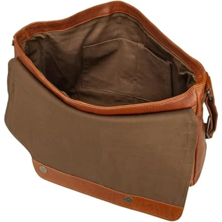 Greenburry Vintage Aktentasche Messenger, 40 cm Leder mit Laptopfach, braun – Bild 5