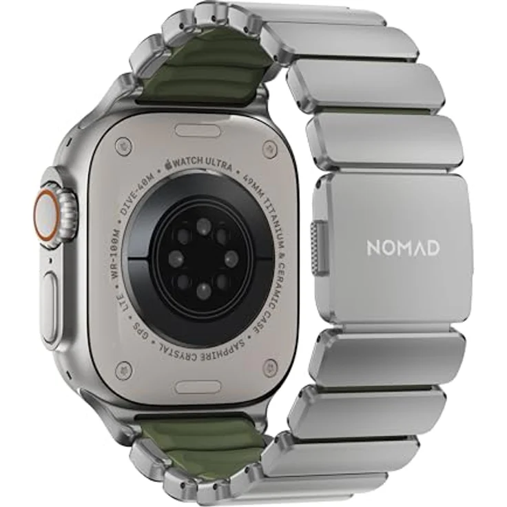 NOMAD Stratos Band I für Apple Watch 42/44/45/46/49mm, Hybrid-Design aus Titan und FKM, wasserresistent, Natural Forest – Bild 3