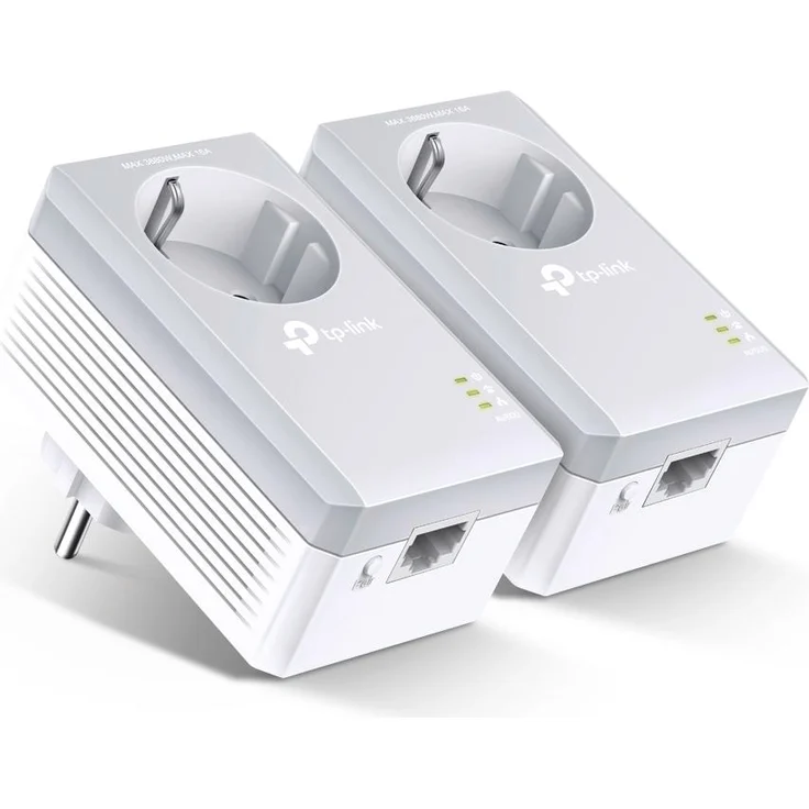TP-Link TL-PA40XX Powerline-Adapter mit integrierter Steckdose, Plug-and-Play, hohe Übertragungsgeschwindigkeit für Streaming und Gaming