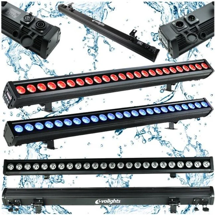 EVGA EVOLIGHTS GLAZE BAR 24x4W RGBW IP65, Scheinwerfer mit RGBW Beleuchtung für Außenanwendungen