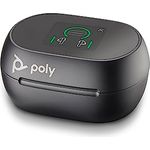 HP Poly Voyager Free 60+ UC Black - Headset mit Integriertem Touchscreen und kabelloser Qi-Ladefunktion