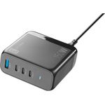 Cellularline - MULTIPOWER Desk GAN 150W Ultrakompaktes GaN-Netzladegerät mit 4 Anschlüssen - 3 USB-C, 1 USB-A Anschluss - Ausgestattet mit Gan-Technologie - Ideal für Smartphones, Tablets und Laptops