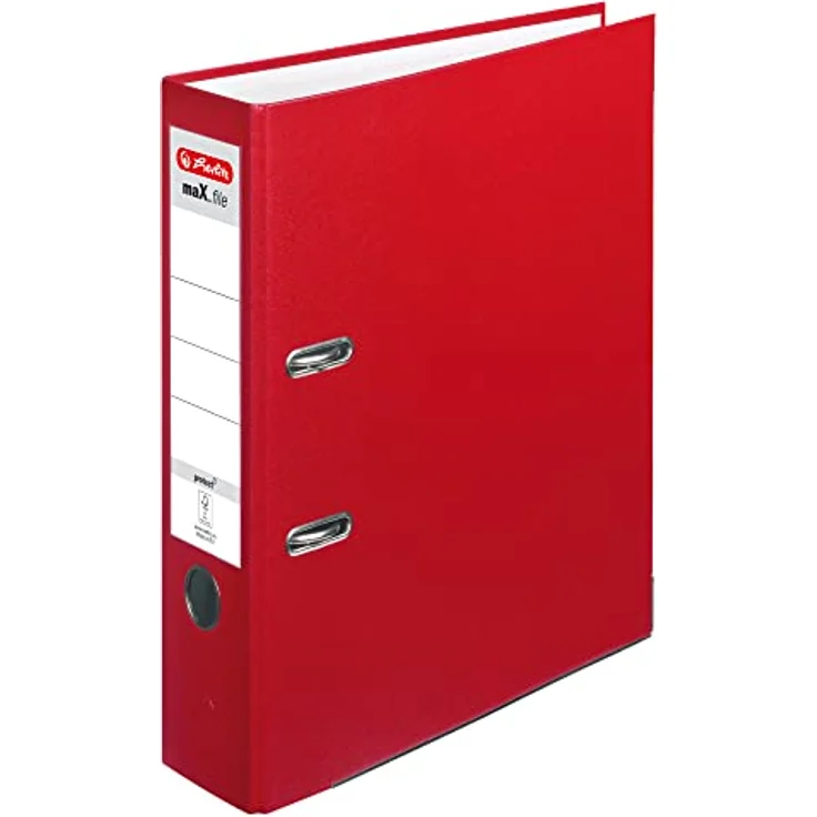 Herlitz Aktenordner maX.file protect 80mm DIN A4, Polypropylen außen, Papier innen, rot – Bild 1