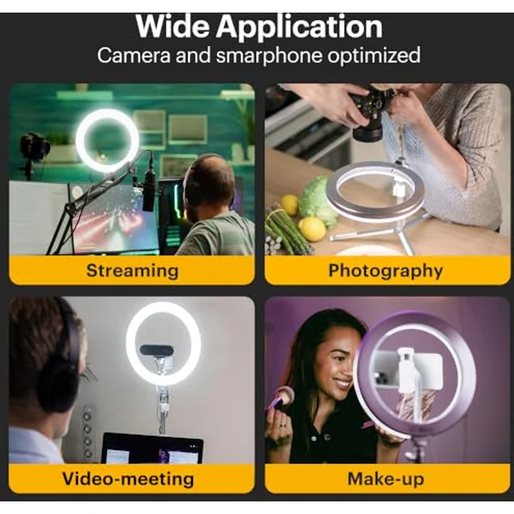 Kodak LED Ringlicht mit Stativ für Smartphones & kleine DSLR- und Actioncams (25cm Durchmesser; Verstellbare Helligkeit, Höhe und Farbbalance; 1800 Lumen; Fernauslöser & Tragetasche inklusive) – Bild 4