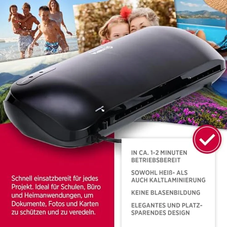 Olympia 3129 Laminierfolien 4-in-1 Set A4-Format Laminator A 230 Plus, Eckenrunder, Trimmer, schwarz – Bild 3