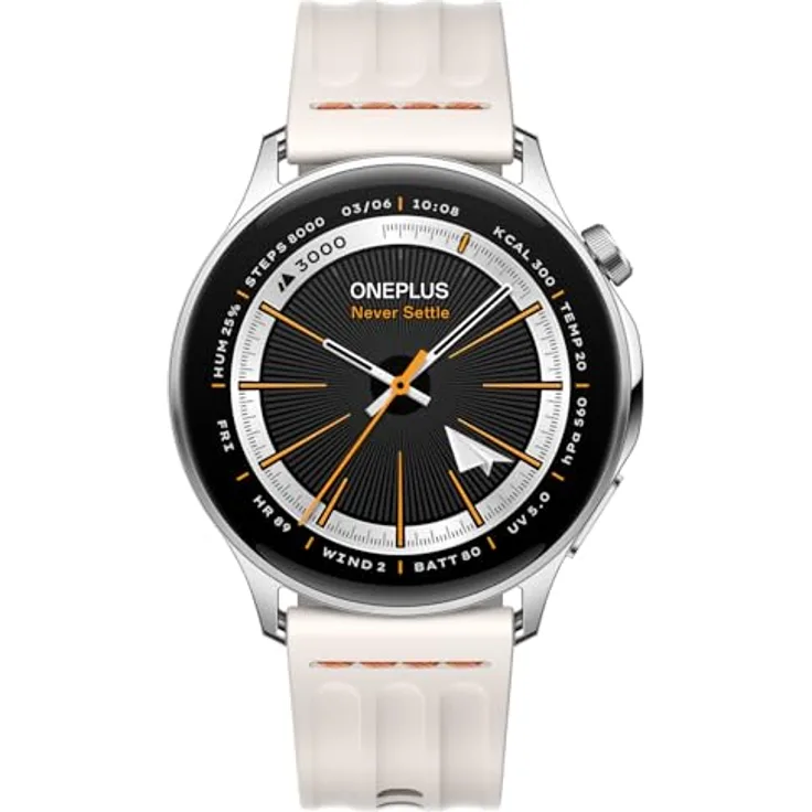 OnePlus Watch Lite Smartwatch, Silver Steel, Smartwatch