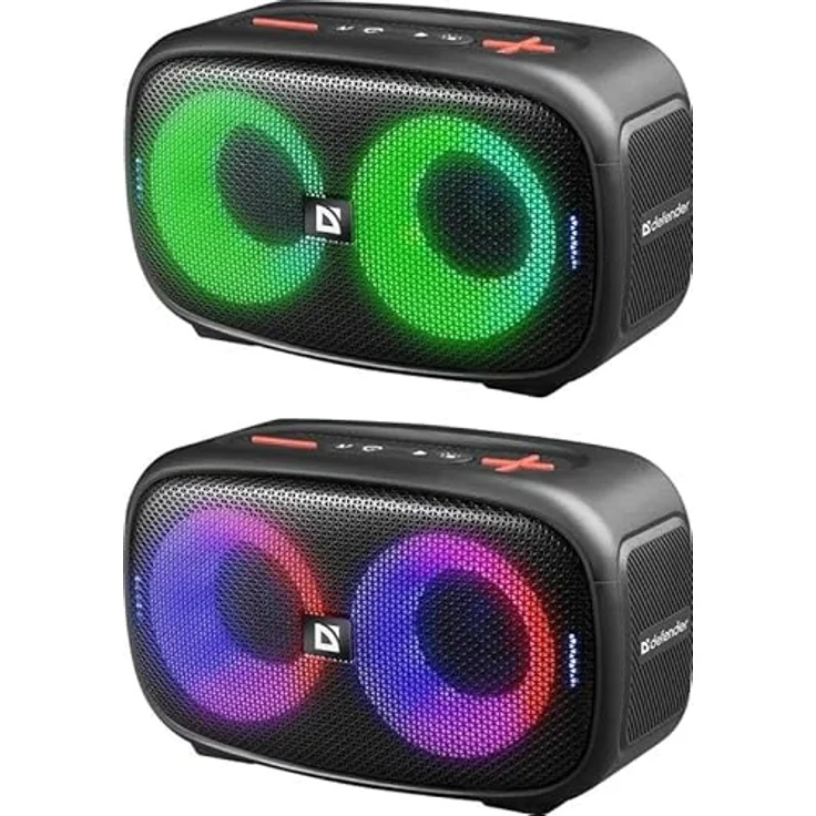 Defender Bluetooth-Lautsprecher Q5 Bt 5.3 20W Led/Bt/Fm/Usb/Tws, tragbarer Stereo-Lautsprecher mit 20 W Leistung, Bluetooth 5.3, FM-Radio-Funktion, LED-Beleuchtung – Bild 2