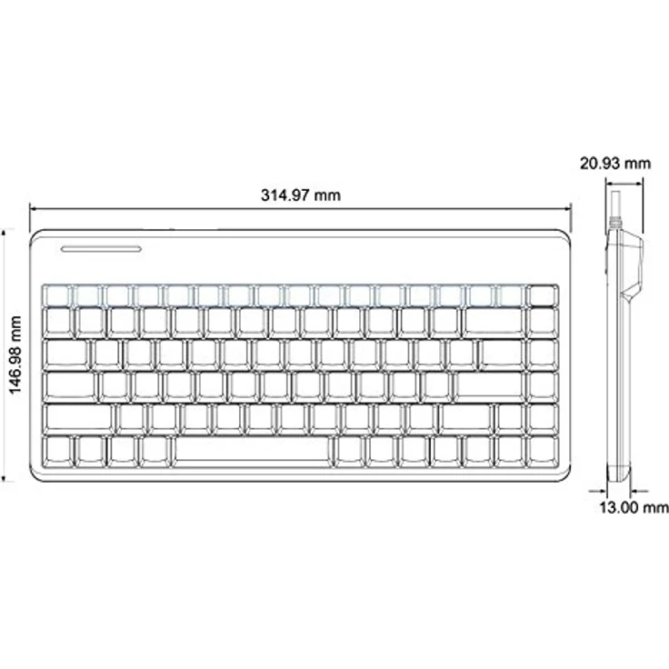 Perixx Tastatur mit USB Schwarz schwarz Mini – Bild 9