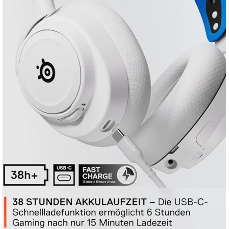 SteelSeries Arctis Nova 7P Wireless Gaming Headset - HiFi-Treiber, 2,4 GHz + Bluetooth, 38-Std.-Akku, USB-C, Einziehbares Mikrofon - PlayStation, PC, VR, Switch – Bild 4