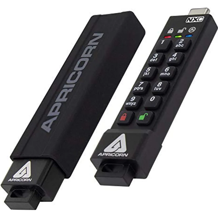 Apricorn Aegis Secure Key 3 NXC 256-Bit Hardware-verschlüsselter USB 3.2 Typ C Flash-Laufwerk, FIPS 140-3 Level 3 validiert (ASK3-NXC-32GB), schwarz – Bild 2