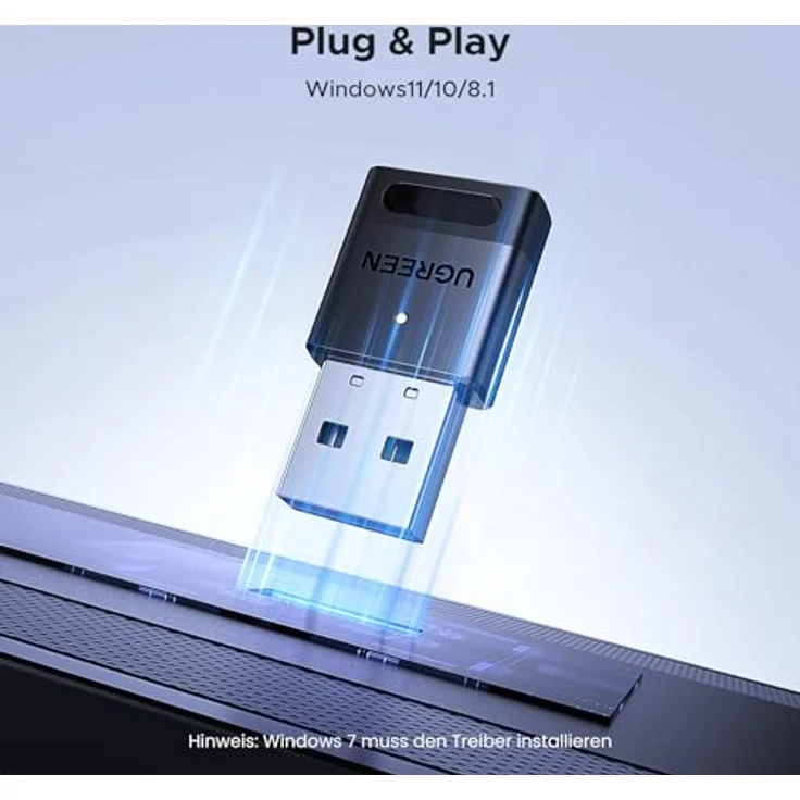 UGREEN Bluetooth 5.4 Dongle für PC, USB Adapter mit Dual Mode, 5 Geräte gleichzeitig verbindbar, für Windows 11/10/8.1 – Bild 3