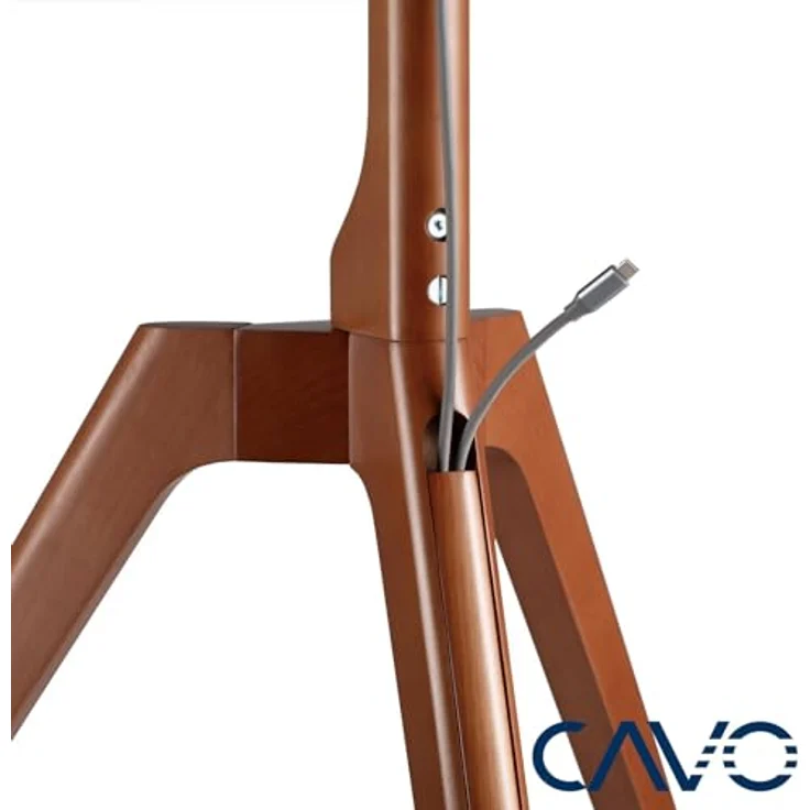 SOTECH CAVO TV-Staffelei Holz walnuss – Höhenverstellbarer Tischstand mit Kabelmanagement für Fernseher bis 65 Zoll – Bild 4