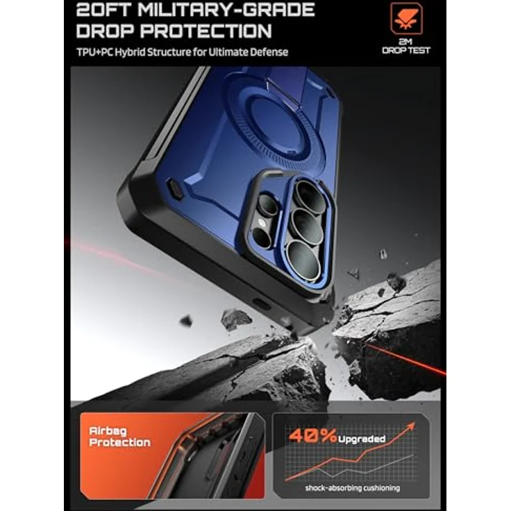 SUPCASE UBPro Mag, Outdoor Handyhülle für Samsung Galaxy S26 Ultra mit integrierten Displayschutz und MagSafe, Cobal – Bild 3