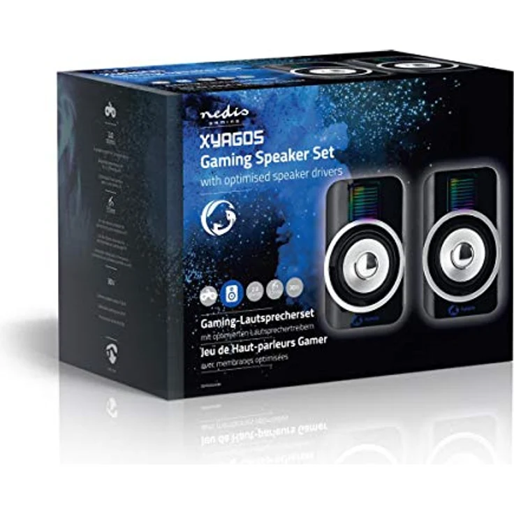 NEDIS GSPR20020BK Gaming-Lautsprecher | 2.0 | RGB | USB-betrieben | 3,5-mm-Klinke | RMS: 10 W – Bild 8