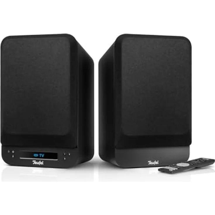 Teufel Ultima 25 AKTIV - Aktives Regallautsprecher - Paar mit integriertem AV-Receiver, Dolby Audio, DAB+ und FM Radio, Bluetooth 5.0 aptX, HDMI ARC CEC, Touch Slider - schwarz – Bild 2