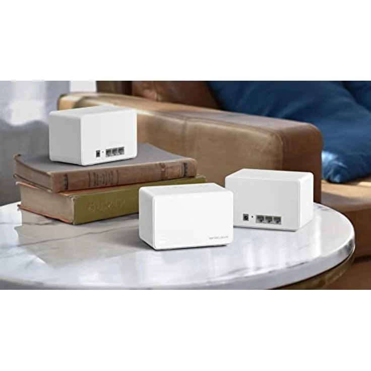 MERCUSYS AX3000 WiFi 6 Mesh, Dual Band WLAN, Reichweite bis zu 650 m², Anschluss von bis zu 150 Geräten, Kanäle 160 MHz, 3 Gigabit-Ethernet-Ports, Easy App Control, Halo H80X (3er-Pack) – Bild 3