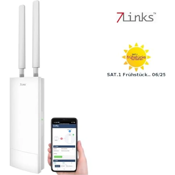 7Links WLAN-Repeater WLR-1260, Outdoor-Dualband-Repeater mit WiFi 6, 3000 Mbit/s, IP65, bis 150 m Reichweite, PoE – Bild 2