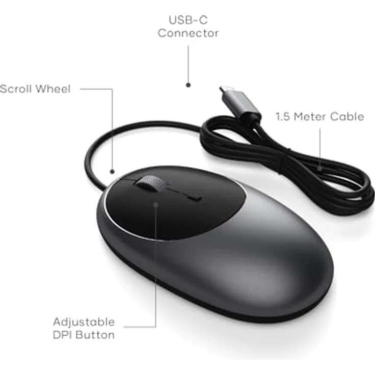 Satechi C1 USB-C Wired Mouse Space Gray – Bild 3