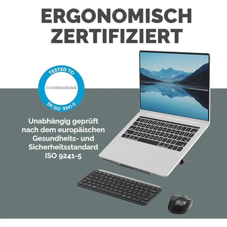 Fellowes Alumia™ Tragbarer Laptopständer, ergonomisch, höhen- & winkelverstellbar, faltbar, aus recyceltem Aluminium, schwarz, für Büro, Zuhause & Hybridarbeit – Bild 4